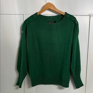 New York & Company Emerald Button-Accent Sweater